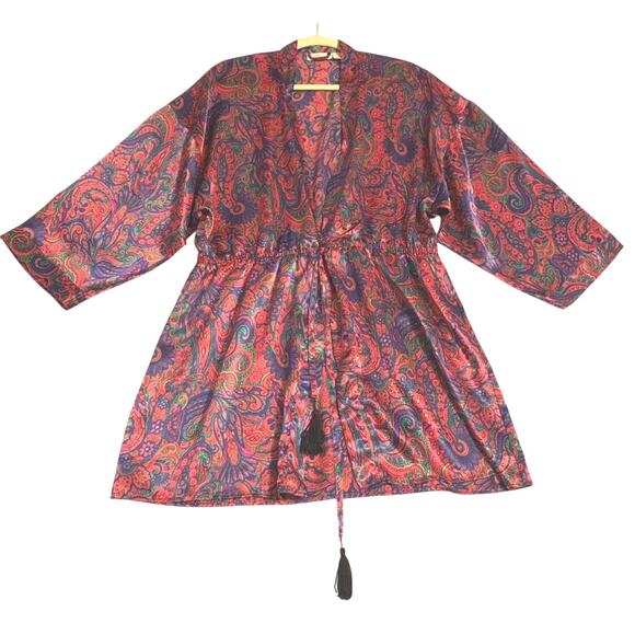 Victoria’s Secret Other - Victorias Secret Womens Gold Label Kimono Robe Medium to Large Vintage Paisley